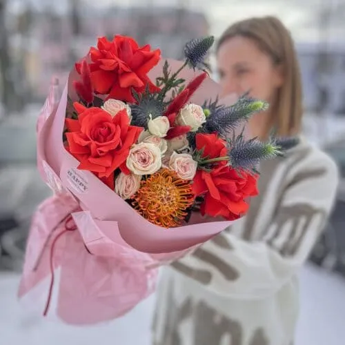 Купить Букет из французских роз №605